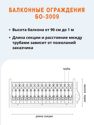 Балконные ограждения БО-3009