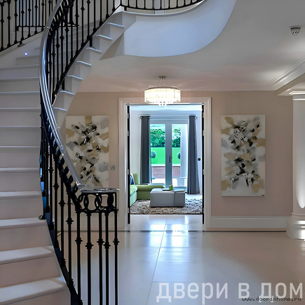 Кованые черные перила для лестницы КП-0009