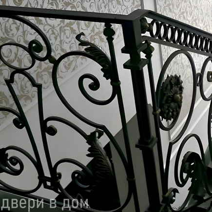 Кованые перила черные для дома КП-0075