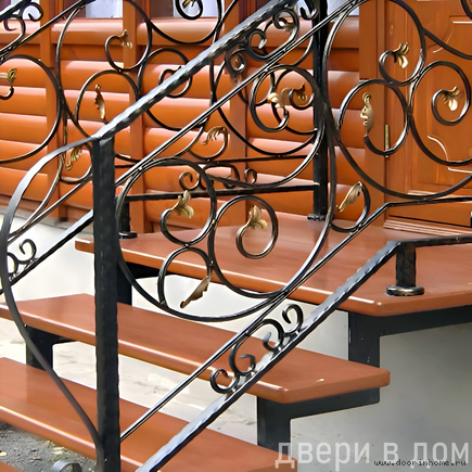 Кованые перила черные для улицы КП-0159
