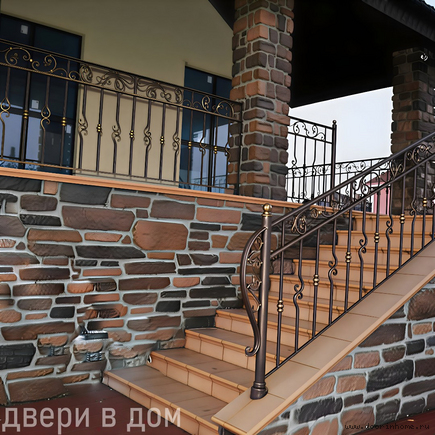 Перила кованые уличные красивые КП-1906