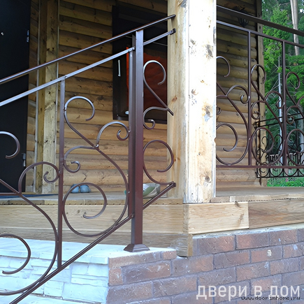 Сварные перила для улицы коричневые СП-1069