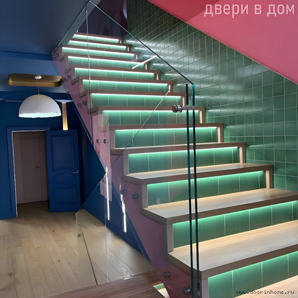 Стеклянное ограждение для лестницы ПС-010