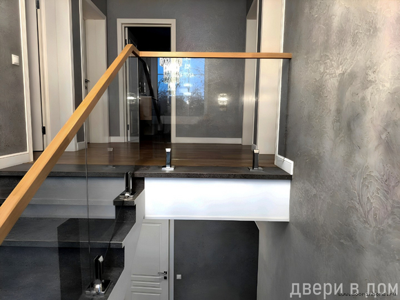 Стеклянные ограждения для лестниц ПС-016